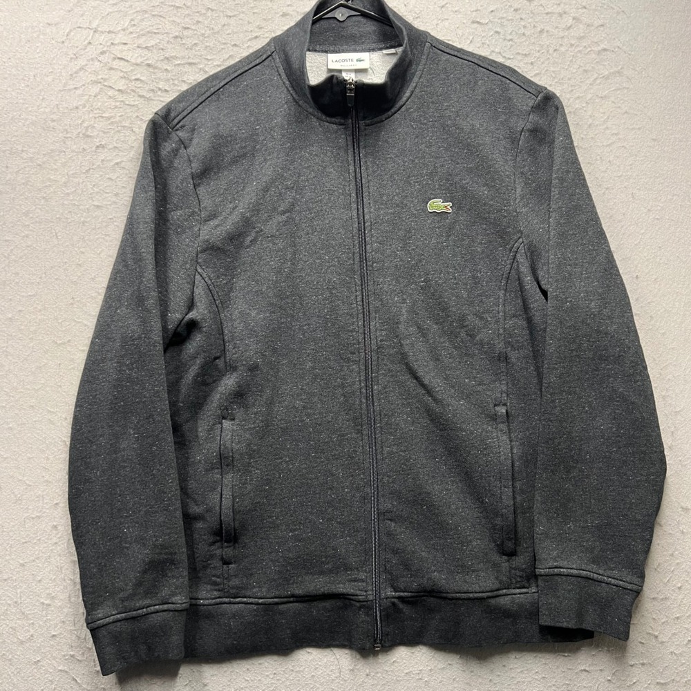 Lacoste Mens Full Zip Sweatshirt Dark Gray Heather Regular Fit Jacket XL FR 6